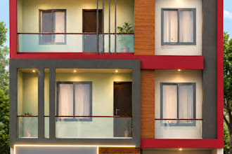 design realistic ai enhanced 3d house elevation