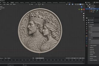 create a high quality 3d coin, medal, token for 3d printing