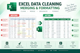 clean, merge, format and organize your excel and CSV data