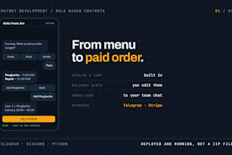 develop a custom telegram bot, discord bot and python bot for your business