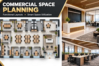 create commercial space plans and functional interior layouts