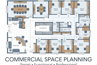 create professional commercial space planning and layouts