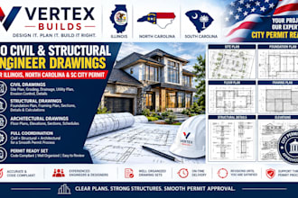 do civil structural engineer drawings for illinois north carolina sc city permit