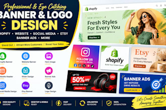 do shopify store banner hero image website header slider web banner ads design