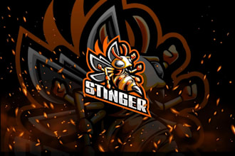 do modern a stylish honey bee logo with a unique concept