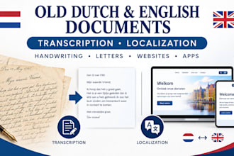transcribe old dutch english documents and localize websites apps and content