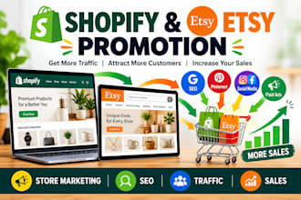 boost shopify sales with store promotion, etsy marketing for etsy sales
