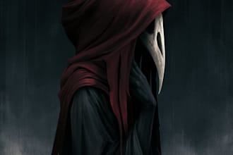 draw dark art illustration for bands and merch