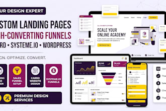 design landing page, sales funnel, carrd website, systeme io funnel wordpress