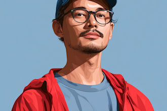 create cartoon vector portrait from photo