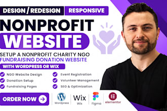setup a nonprofit charity ngo fundraising donation  website with worpress or wix