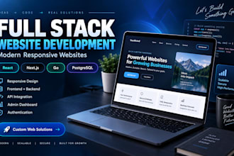 develop a responsive full stack website with react nextjs and go