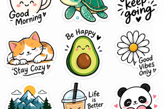 create cute and unique sticker designs for you