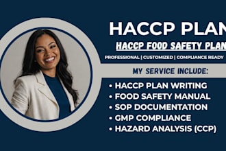 create haccp sops, gmp, sanitation and food safety documents