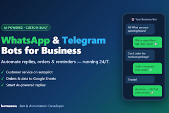 create a whatsapp or tlegram chetbot to automate