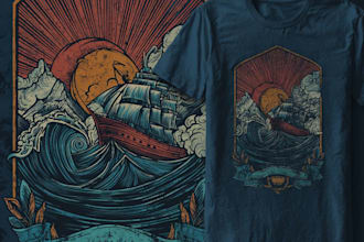 make vintage design t shirt and retro illustration