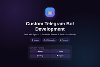 develop a custom telegram bot in python for your business