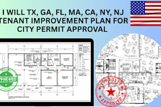 tx, ga, fl, ma, ca, ny, nj tenant improvement plan for city permit approval