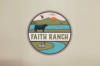 design faith ranch sustainable cattle wildlife logo