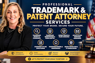 provide professional trademark and patent attorney services