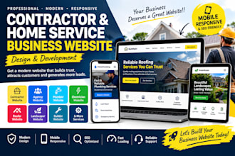 design contractor agency plumber electrician roofer landscaper business website