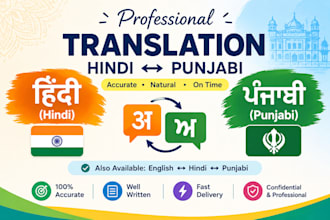 do professional hindi to punjabi translation and voice over