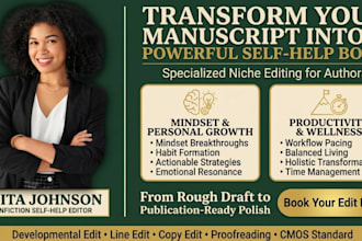 do self help, mindset, personal growth, productivity and wellness book editing