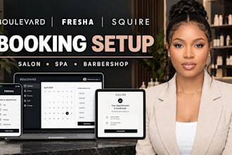 setup bouleverd, fresha, squire booking for spa salon barber booking website
