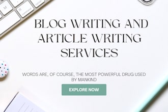 be your professional blog and article writer