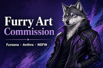 draw furry art, fursona, anthro or nsfw furry commission for you