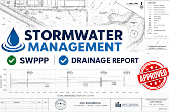 stormwater management swppp drainage report site grading hydraulic report plan