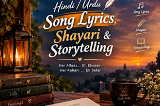 write captivating hindi urdu song lyrics and poetry