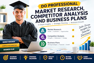 do market research, competitor analysis and business plans