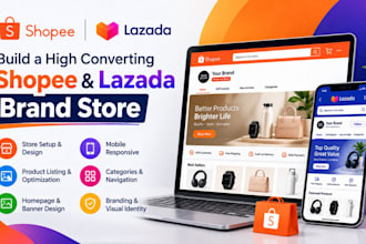build a high converting and mobile responsive shopee lazada brand store