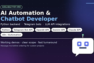 build an ai chatbot with python and API integration