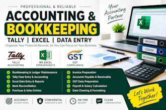 do bookkeeping, tally data entry, excell work