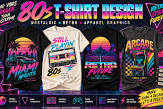 create 80s t shirt design nostalgic apparel graphics merchandise