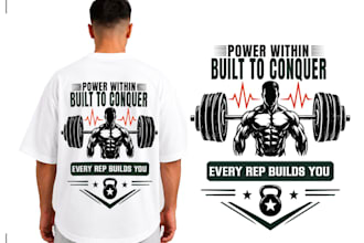 do custom gym, fitness, and bodybuilding t shirt artwork design