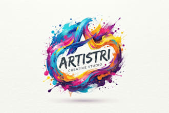 design a creative and artistic paint smear logo