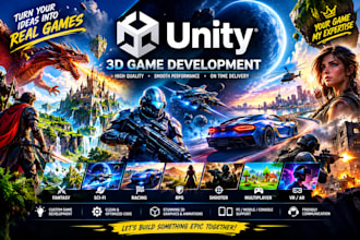 develop and customize your unity 2d or 3d game