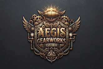 design a unique and creative steampunk logo for your brand