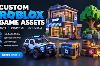 create custom roblox game assets, props and 3d models
