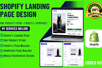 build shopify landing page,one product store with pagefly, gempages product page