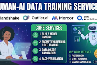 do data annotation, ai model training on handshake, outlier, mercor, and oneform