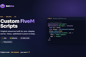develop a custom fivem script for your esx or qbcore server