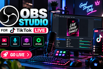 set up obs studio for tiktok live with custom overlays, alerts and audio