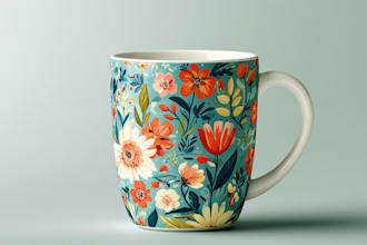 illustrate fantastic coffee mug design, tumbler, mugs design
