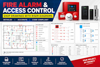design fire alarm and access control shop drawings with riser diagrams