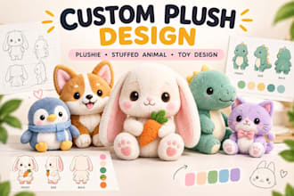 design custom plush toy plushie stuffed animal and character