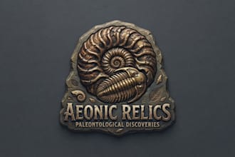 design a unique and ancient fossil logo for your brand